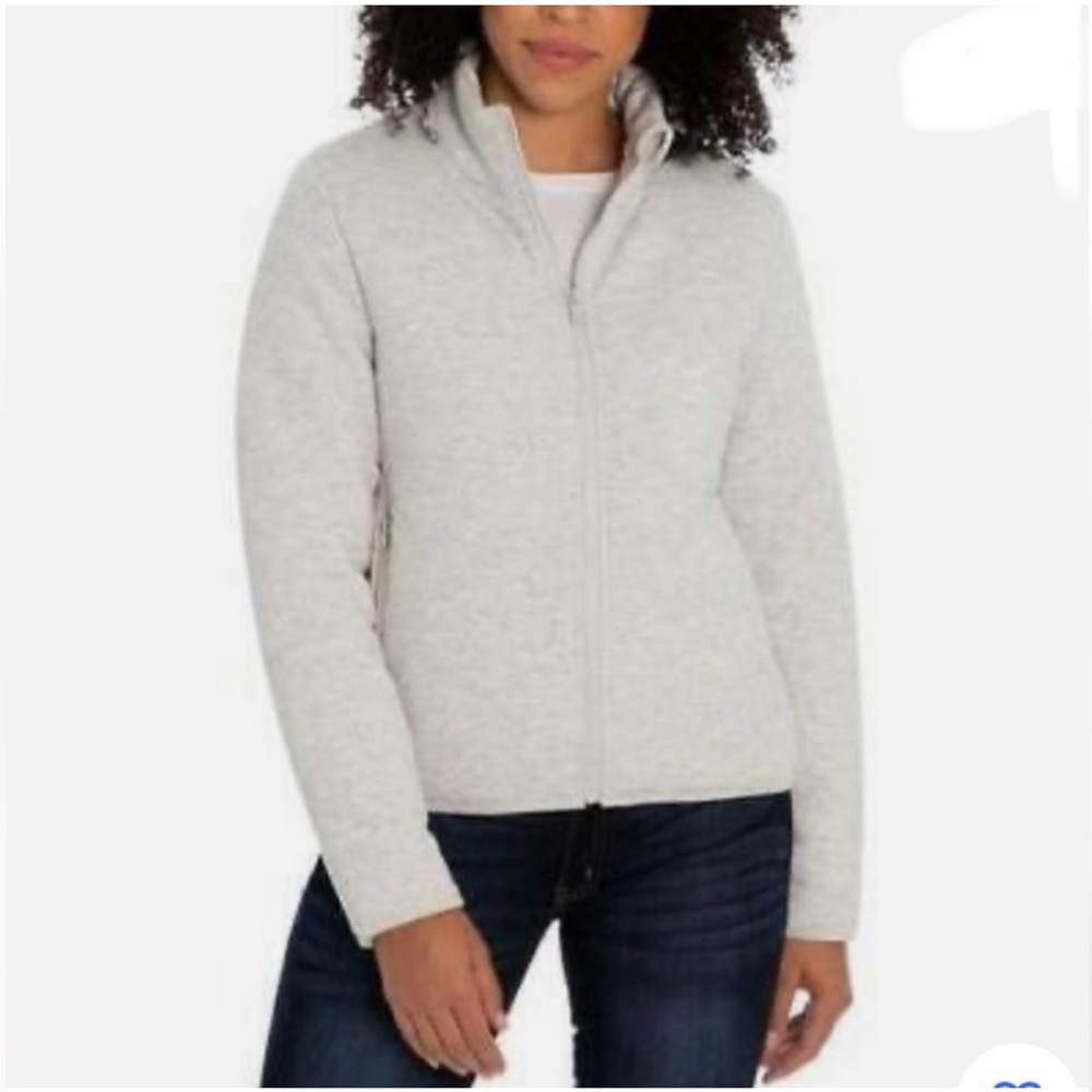 Three Dots Knitted Puffer jacket size Large women’s gray light jacket - Picture 2 of 10